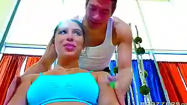 Sexy athletes do yoga with guys and fuck