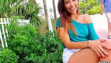 A beauty from Latin America sucks a dick and fucks with a guy