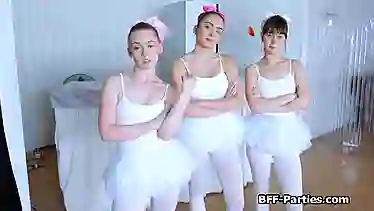 3 teen ballerinas on 1 big cock