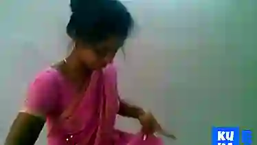 Cute Indian Desi Girl in Pink Saree Sucking and Fucking
