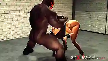 Watch this busty brunette in cuffs take a hard pounding from a massive black cock