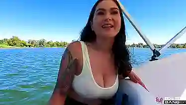 Innocent Face Big Tits gets a massive cumshot in POV HD