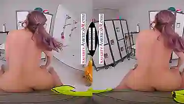 Bobbie Lavender gets her big ass drilled by Maintenance Worker's hard cock in VR
