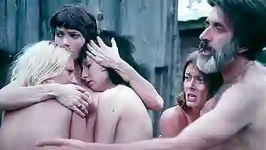 Vintage blonde gets a mouthful of cum from her horny farmer