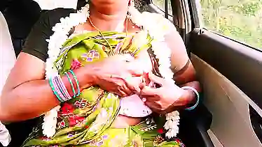 Dirty Talk: Indian Bhabhi Hot Silk talks dirty while getting her big ass and boobs fucked in a car