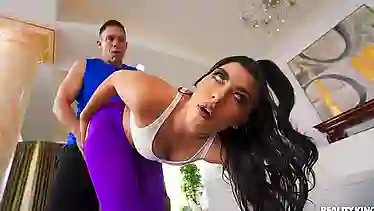 Gal Ritchie's Fitness Vlogger is a naughty brunette with a big dick who loves cumshots!