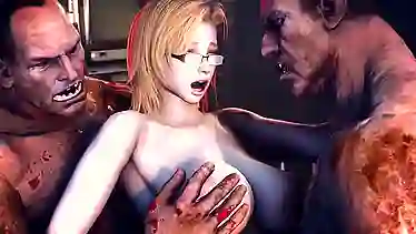 Glass-wearing bitch with glasses takes on a group of monstrous cocks in every hole imaginable - Hentai Anime Porn Video