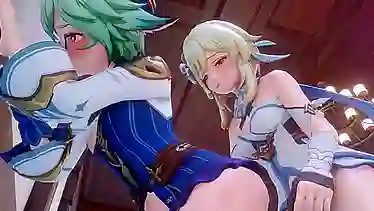 Genshin Impact's A Night In Mondstadt - Happy Accident Part 2 ( Dubbed) - 60 fps Hentai Action