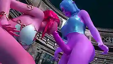 Watch Kelly Anal Queen & Skinny Anal Slut get their big tits and ass drilled hard in HD animation