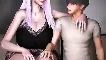 BMaxss: Mommy and sister get a hardcore threesome with a big-dicked stud