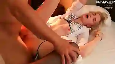 Blonde Employee in Destination Room goes wild with squidging & business bitchiness