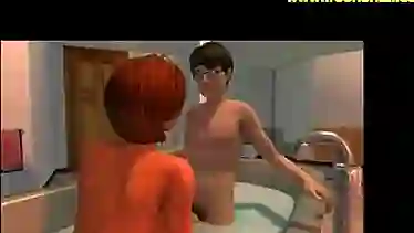 3D Hentai Big Boobs MILF Fucking in Bathtub
