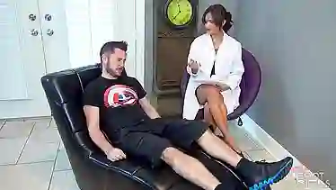 A fetish doctor allows the patient to lick well-groomed feet